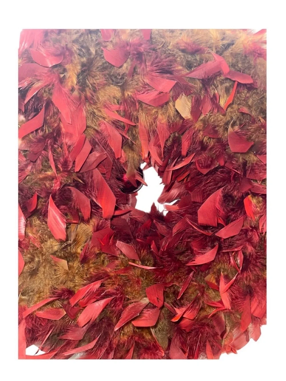 Angel Wreaths Red & Brown Feather Wreath